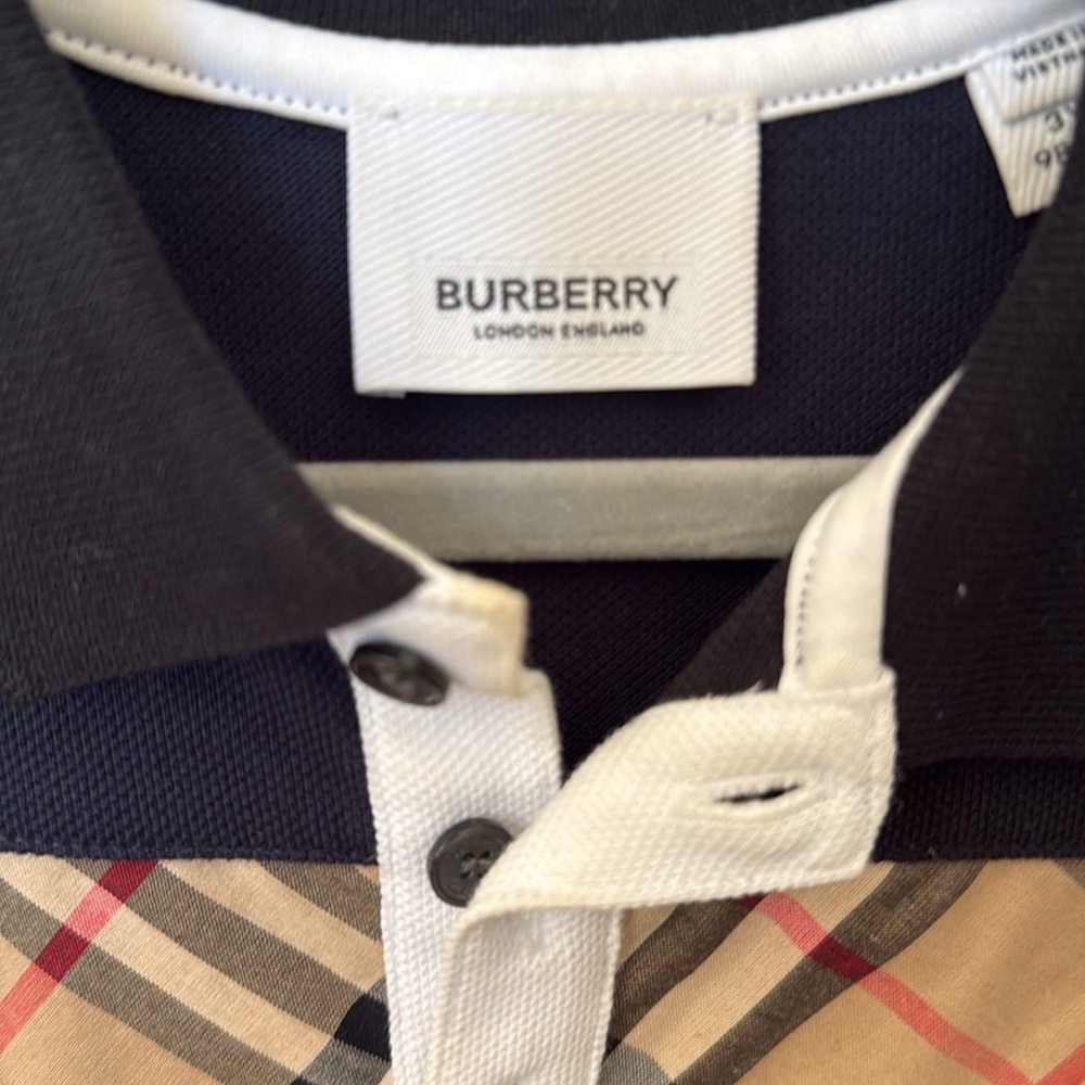 Burberry Kids Black Polo Shirt - Picture 2 of 6